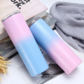 Wholesale 20oz Gradient colour Stainless Steel Double Walled Insulated Vacuum Straight Tumbler Bottle with Lid and Straw